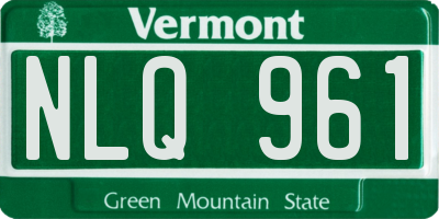 VT license plate NLQ961