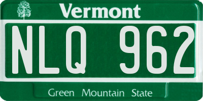 VT license plate NLQ962