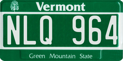 VT license plate NLQ964