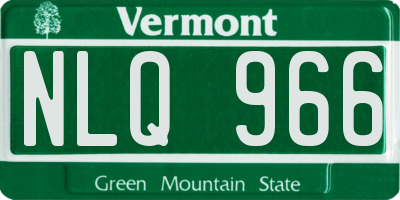 VT license plate NLQ966