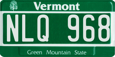 VT license plate NLQ968