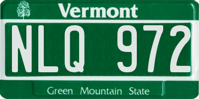 VT license plate NLQ972