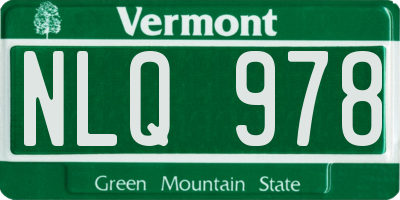 VT license plate NLQ978