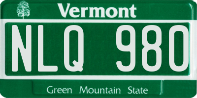 VT license plate NLQ980
