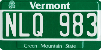VT license plate NLQ983
