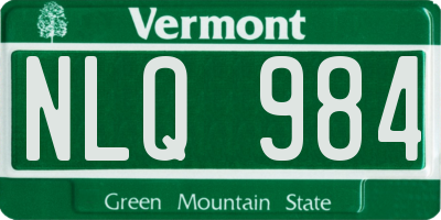 VT license plate NLQ984