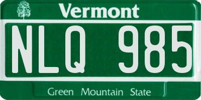 VT license plate NLQ985