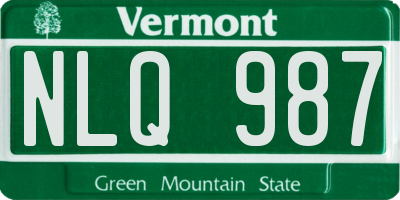 VT license plate NLQ987