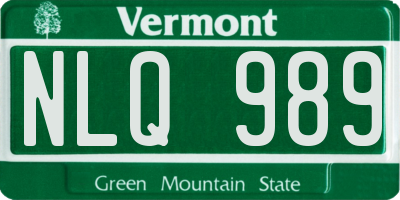 VT license plate NLQ989