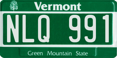 VT license plate NLQ991