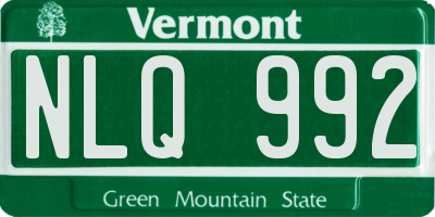 VT license plate NLQ992