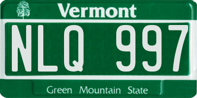 VT license plate NLQ997