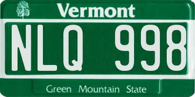 VT license plate NLQ998