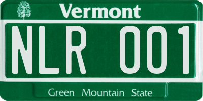 VT license plate NLR001