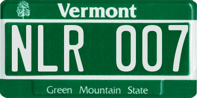 VT license plate NLR007