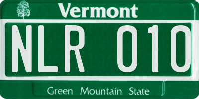 VT license plate NLR010
