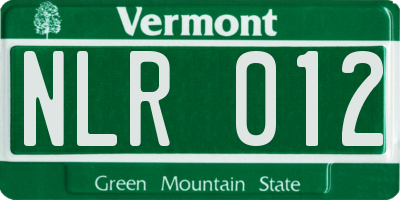 VT license plate NLR012