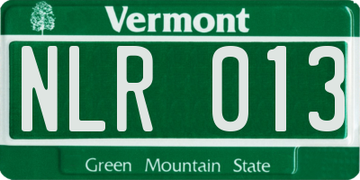 VT license plate NLR013