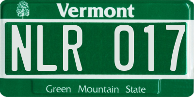 VT license plate NLR017