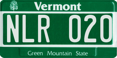 VT license plate NLR020