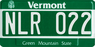 VT license plate NLR022