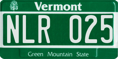 VT license plate NLR025