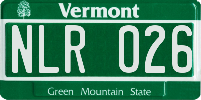 VT license plate NLR026