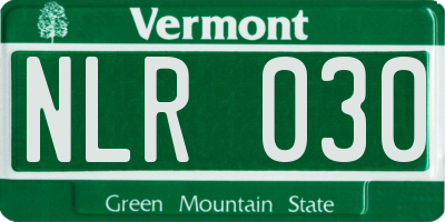 VT license plate NLR030
