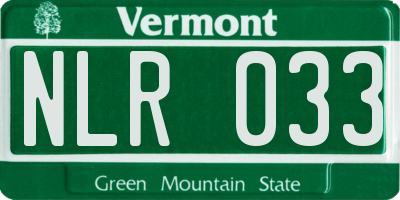 VT license plate NLR033