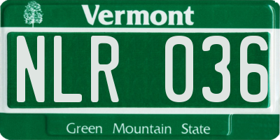 VT license plate NLR036