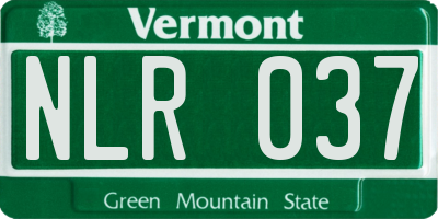 VT license plate NLR037
