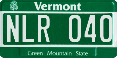 VT license plate NLR040