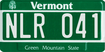 VT license plate NLR041