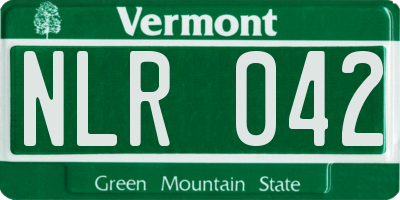 VT license plate NLR042