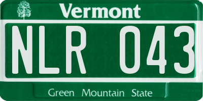 VT license plate NLR043