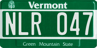 VT license plate NLR047