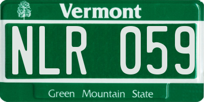 VT license plate NLR059