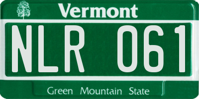 VT license plate NLR061