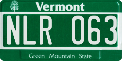 VT license plate NLR063