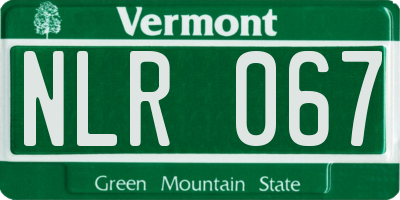 VT license plate NLR067