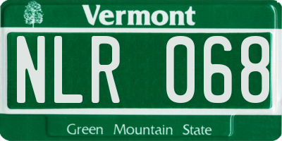 VT license plate NLR068