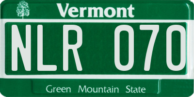 VT license plate NLR070