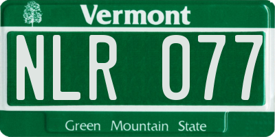 VT license plate NLR077