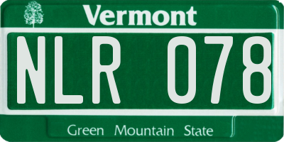 VT license plate NLR078