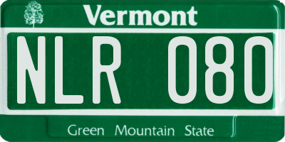 VT license plate NLR080