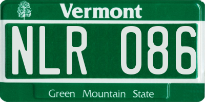 VT license plate NLR086