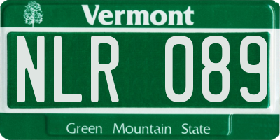 VT license plate NLR089