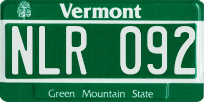 VT license plate NLR092