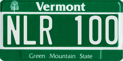 VT license plate NLR100