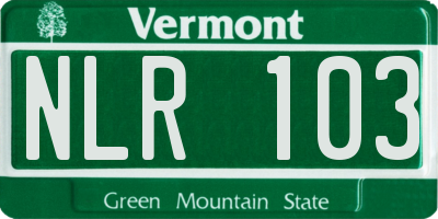 VT license plate NLR103